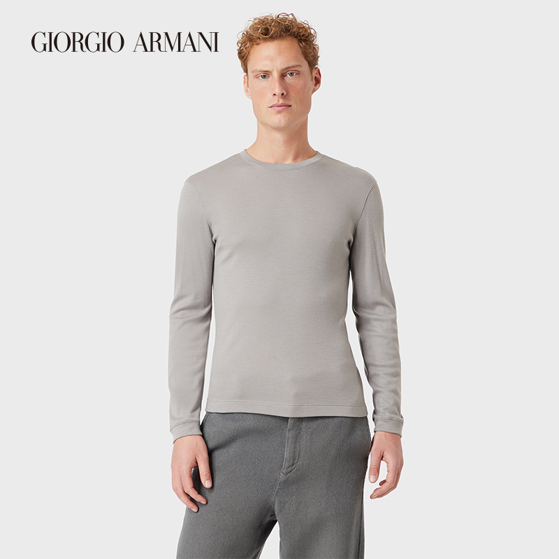 乔治·阿玛尼 GIORGIO ARMANI/阿玛尼秋冬男士经典复刻系列纯羊绒双面布针织衫