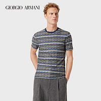 GIORGIO ARMANI/阿玛尼秋冬男士经典复刻系列压花纹理短袖T恤