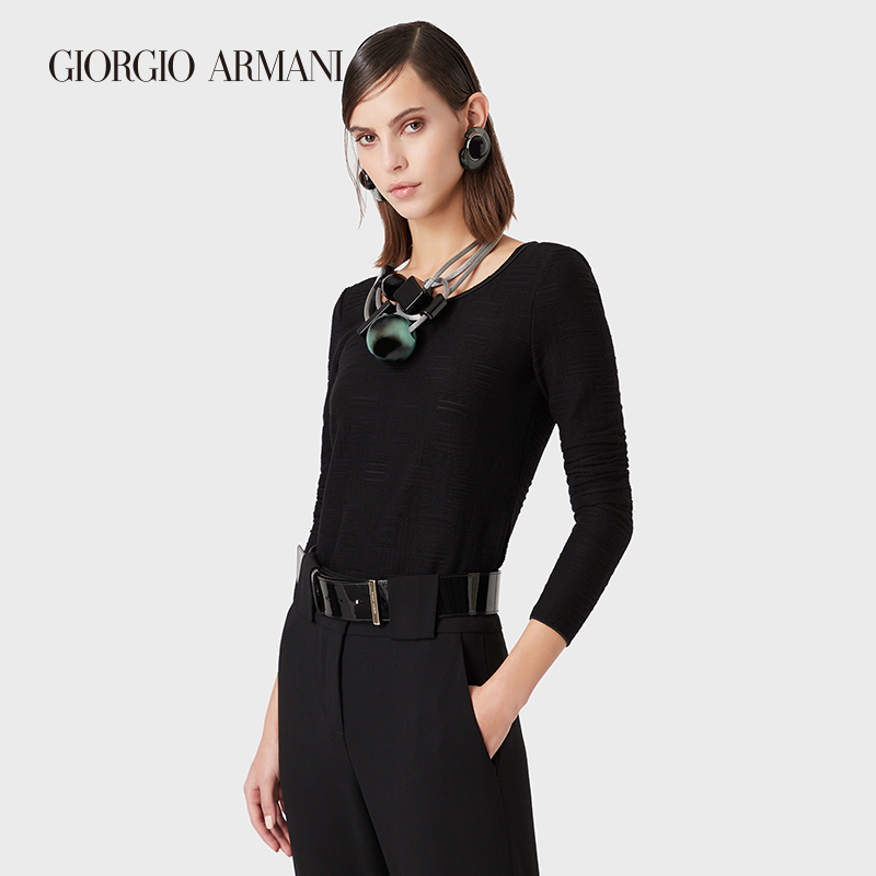 GIORGIO ARMANI/阿玛尼2021早春女士浮雕提花针织衫