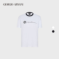 GIORGIO ARMANI/阿玛尼2021早春男士刺绣LOGO棉质短袖T恤