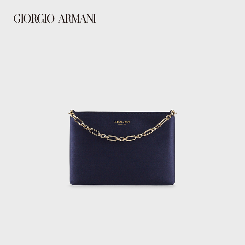 乔治·阿玛尼 GIORGIO ARMANI/阿玛尼2021早春女士缎面链条背提包