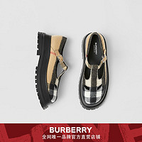 BURBERRY格纹羊毛 T 字型鞋 80343001