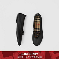 BURBERRY 女鞋 徽标装饰羔羊皮芭蕾鞋 80372731