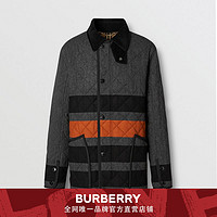 BURBERRY男装 条纹绗缝羊毛混纺谷仓夹克 80368591