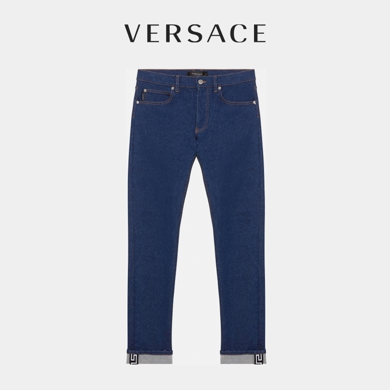 VERSACE/范思哲希腊回纹饰带修身牛仔裤A88702-1F00657