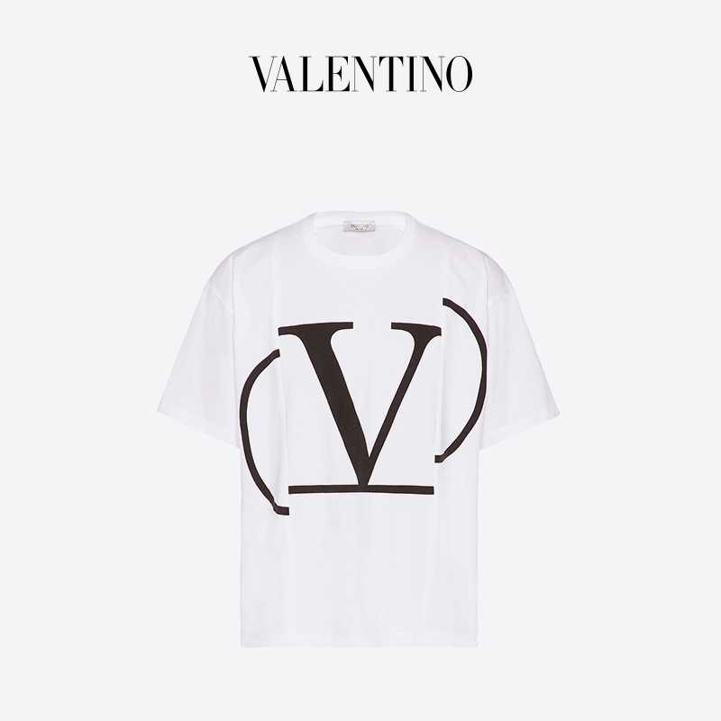 VALENTINO/华伦天奴 男士 白色 VLogo Signature 印纹T恤