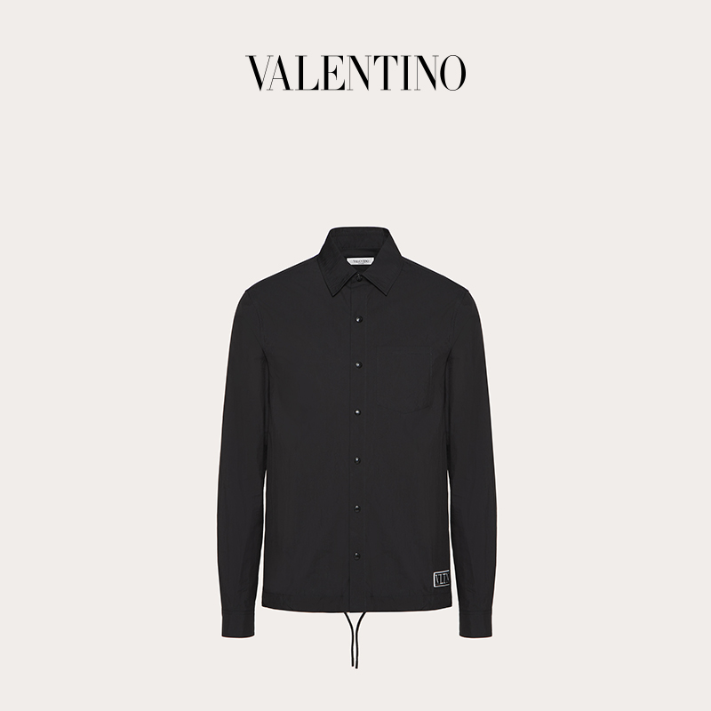 Valentino/华伦天奴男士 黑色 VLTN TAG 棉质夹克