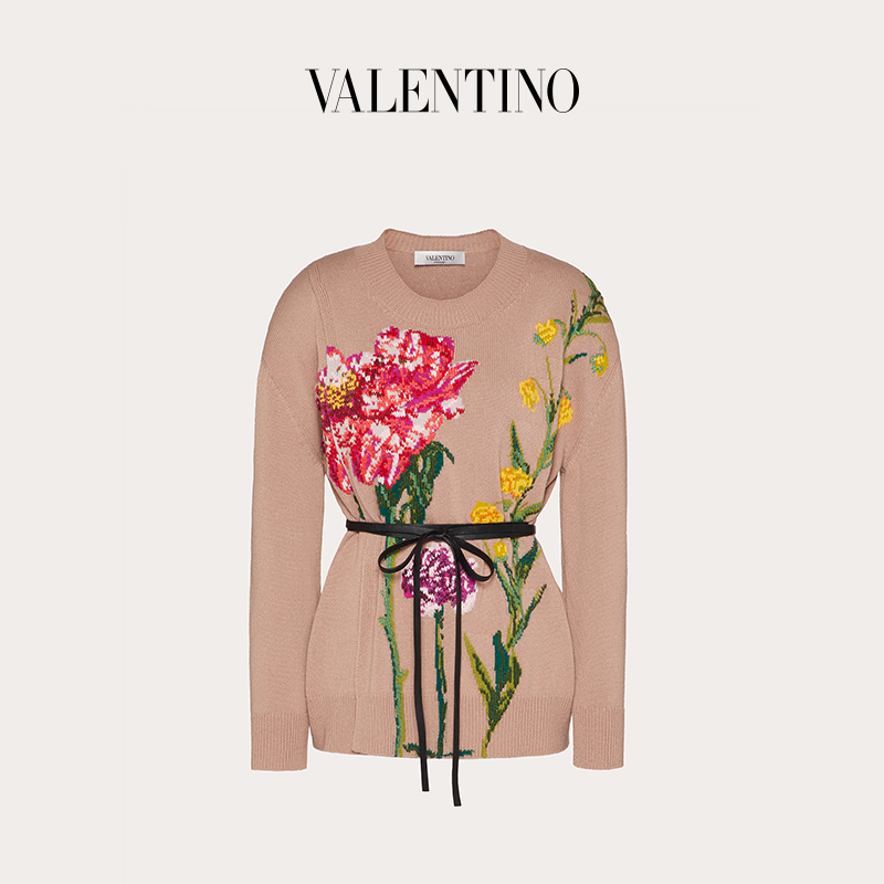 Valentino/华伦天奴 女士 粉红色 羊绒毛针织衫