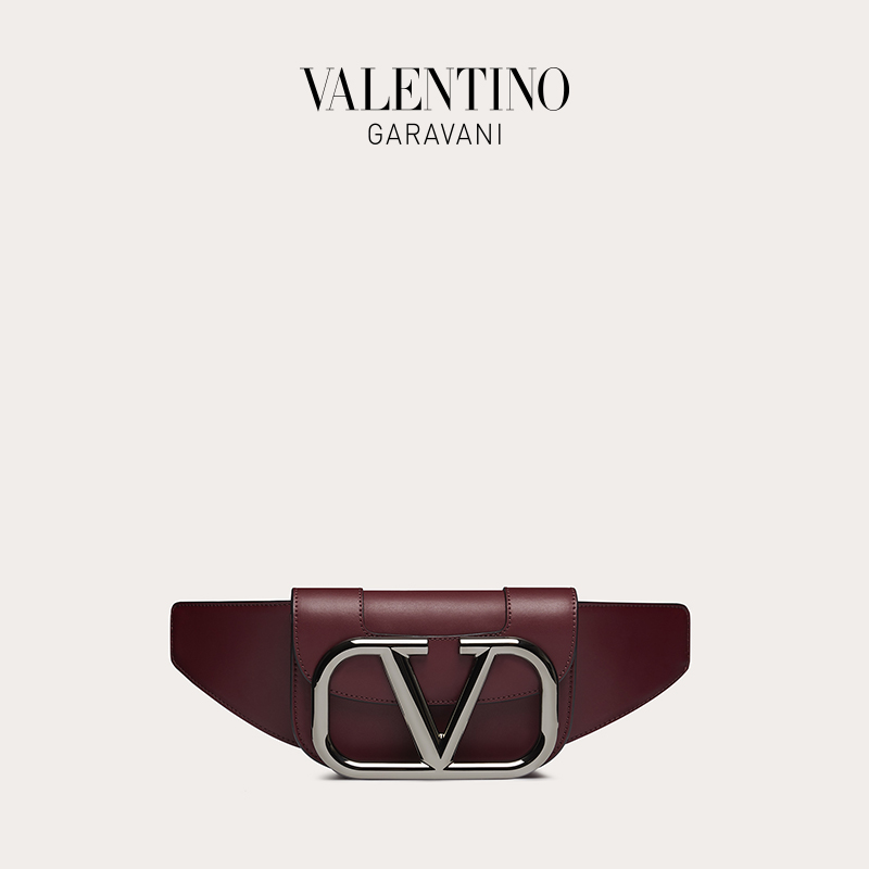 VALENTINO GARAVANI/华伦天奴 男士新品 SuperVee 皮革腰包大V包