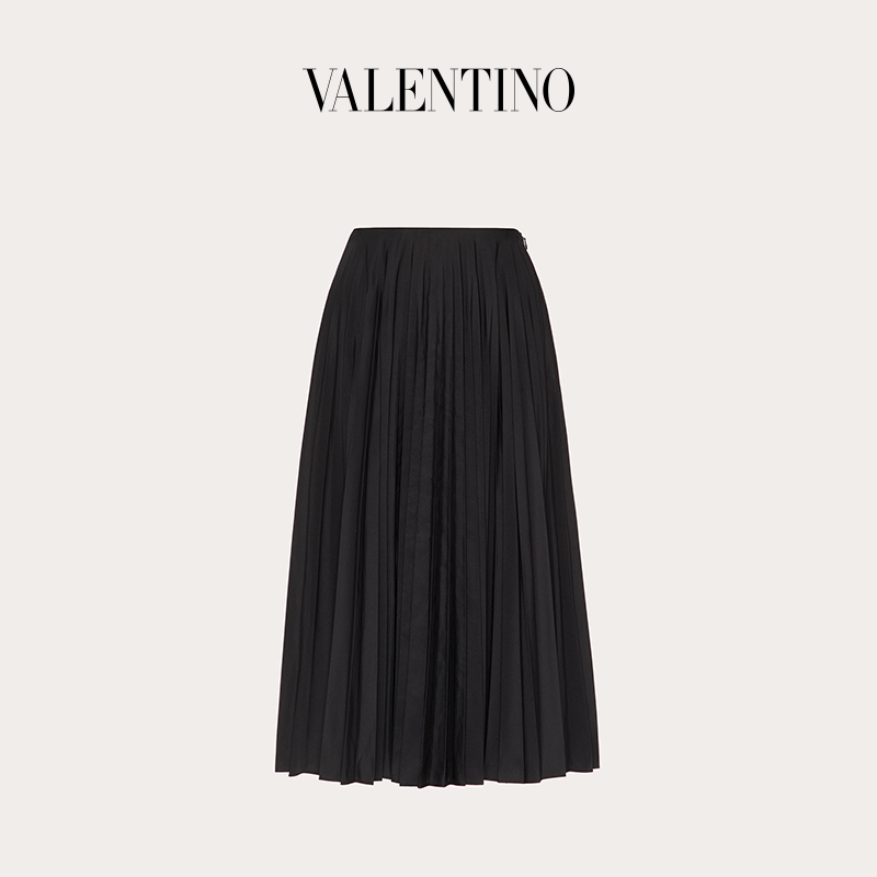 Valentino/华伦天奴女士新品 黑色 细罗缎半裙