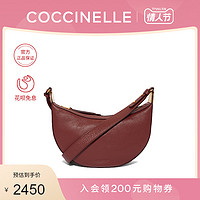 可奇奈尔 20秋冬新品COCCINELLE/可奇奈尔ANAIS牛皮女士复古半月包斜挎包