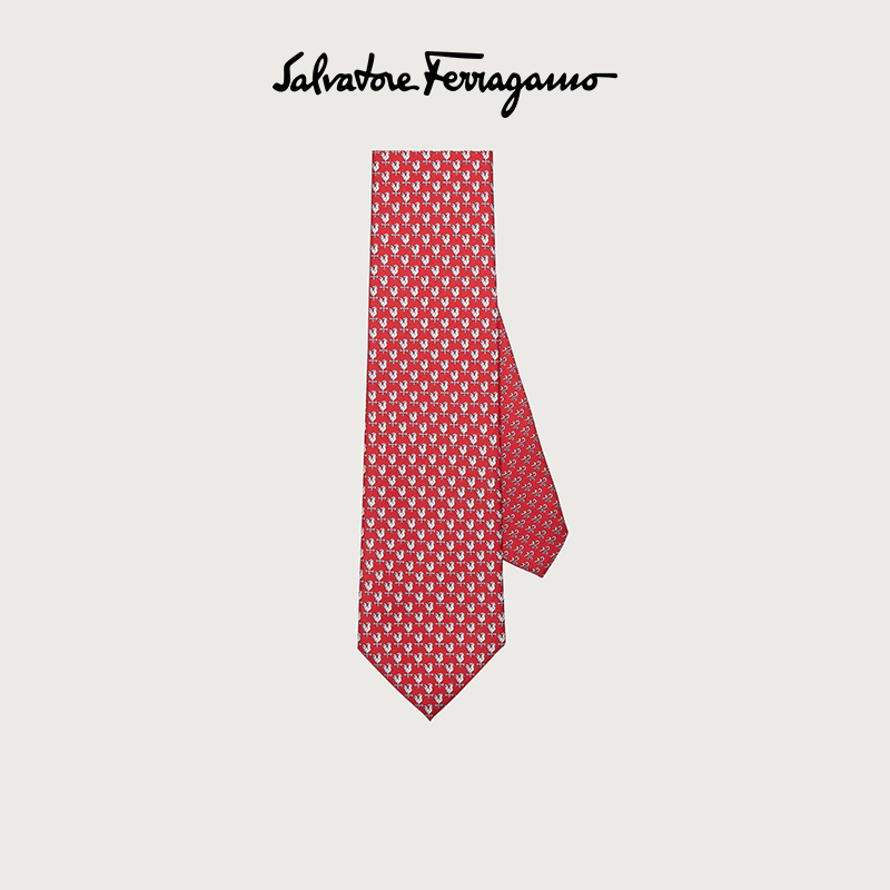 Salvatore Ferragamo/菲拉格慕 男密史脱印花桑蚕丝领带 731750