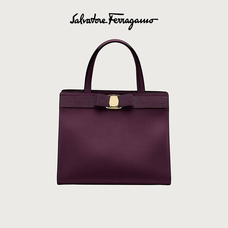 Salvatore Ferragamo/菲拉格慕 女士中号VARA罗缎购物袋 737156
