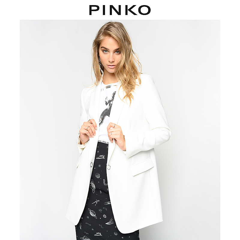 PINKO秋冬女装中长款一粒扣西装外套1B13YP7642
