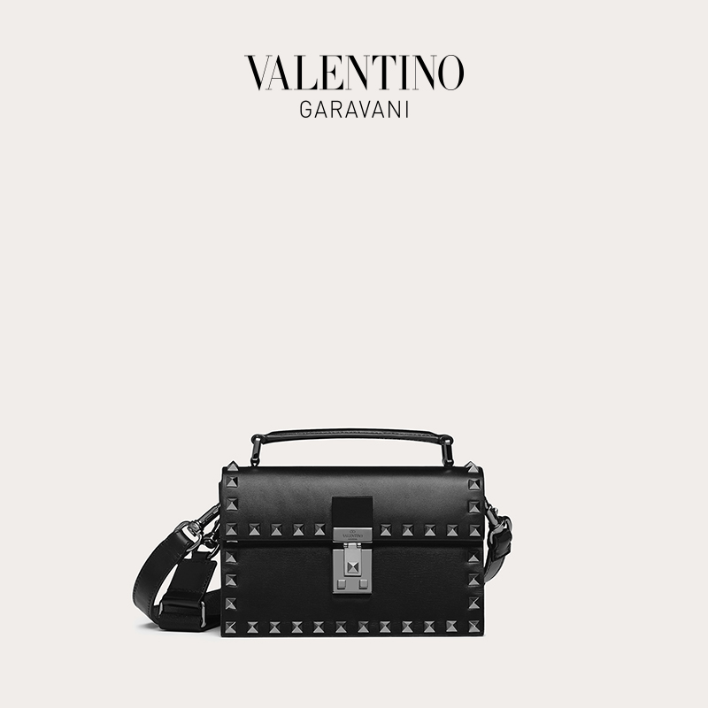 VALENTINO GARAVANI/华伦天奴 男士 Rockstud 小牛皮铆钉斜挎包