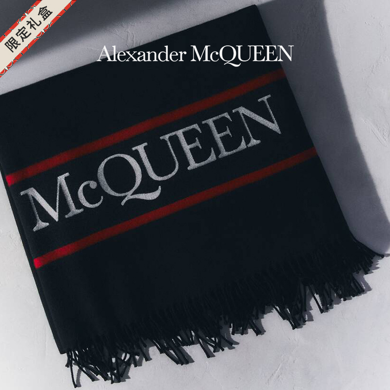 ALEXANDER MCQUEEN/亚历山大麦昆 献礼系列 男士羊毛围巾披肩