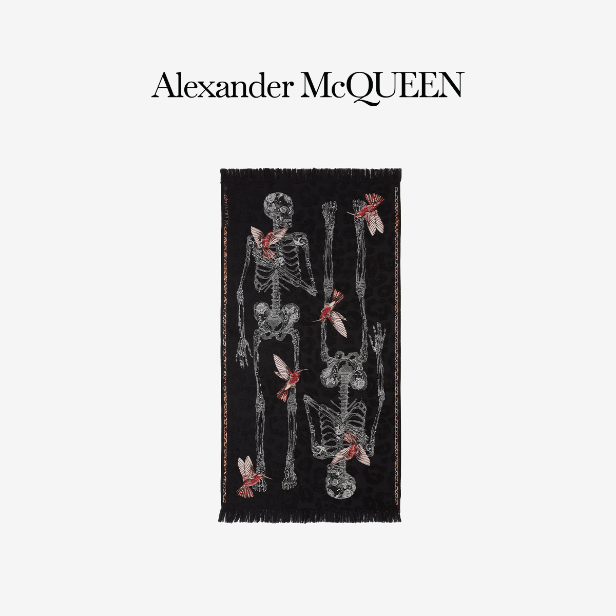 ALEXANDER MCQUEEN/亚历山大麦昆 女士黑色围巾