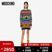 Moschino/莫斯奇诺 20秋冬 女士 多菱形花纹羊羔毛连衣裙