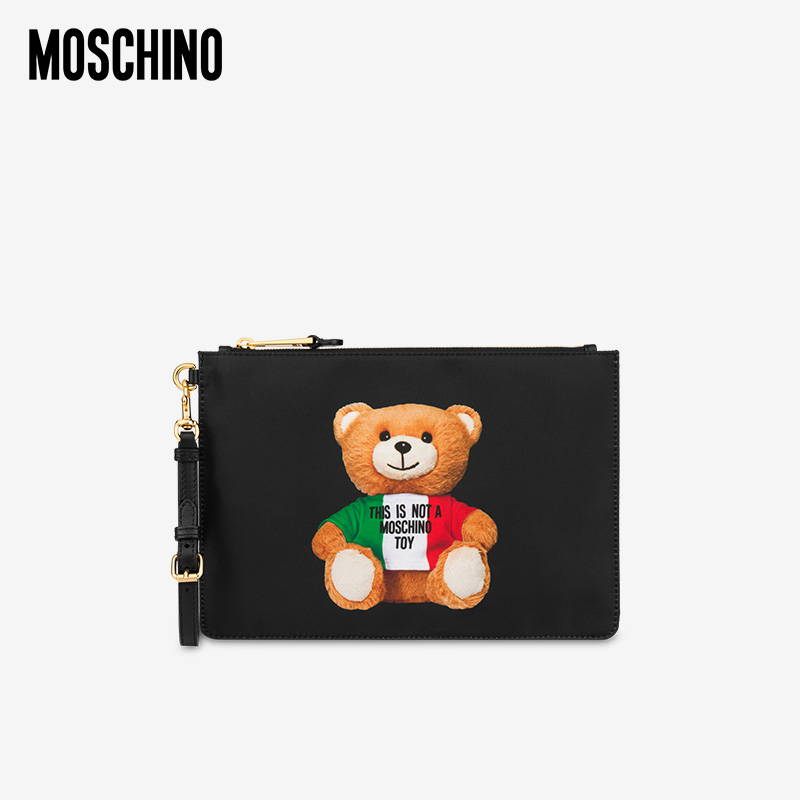 MOSCHINO/莫斯奇诺 21春夏 女士 ITALIAN泰迪熊 尼龙手拿包