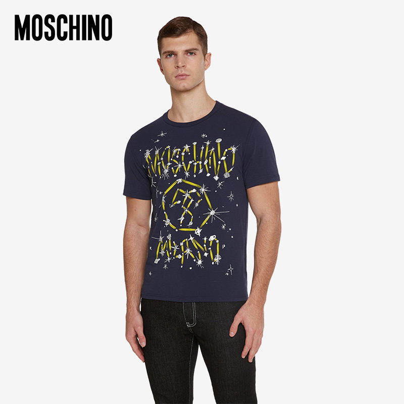 MOSCHINO/莫斯奇诺 21春夏 男士 Galaxy 标徽 棉质平纹针织T恤