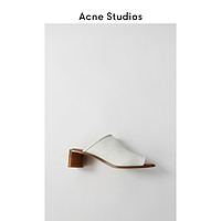 Acne Studios白色羊皮革粗跟凉鞋女露趾凉拖女外穿 AD0096-AYS