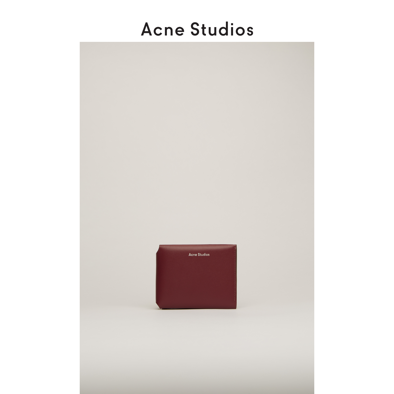 Acne Studios2020新款钱包酒红色牛皮折叠三折式钱夹CG0097-479