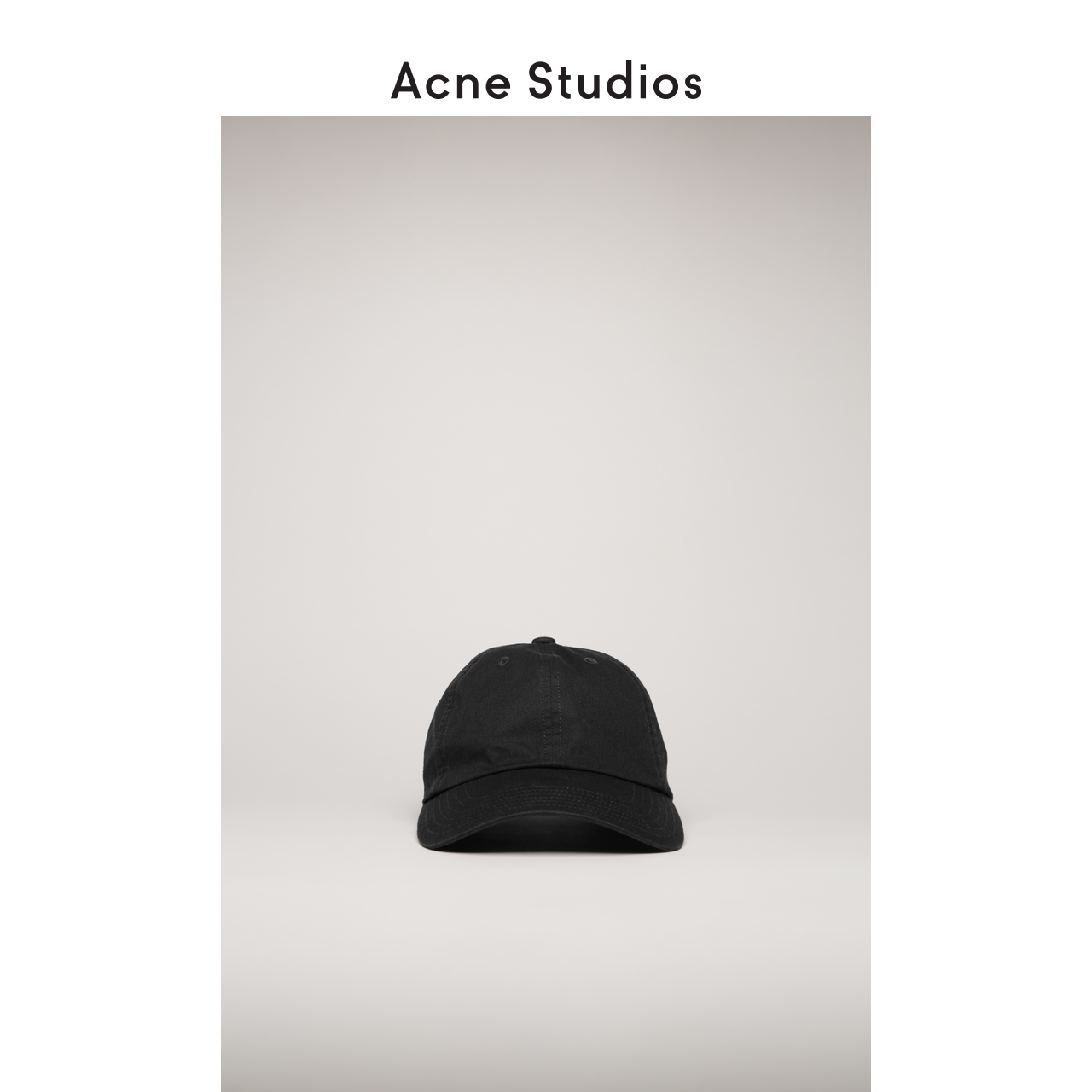 Acne Studios 2020秋冬新款黑色简约休闲表情饰片帽子 C40096-900