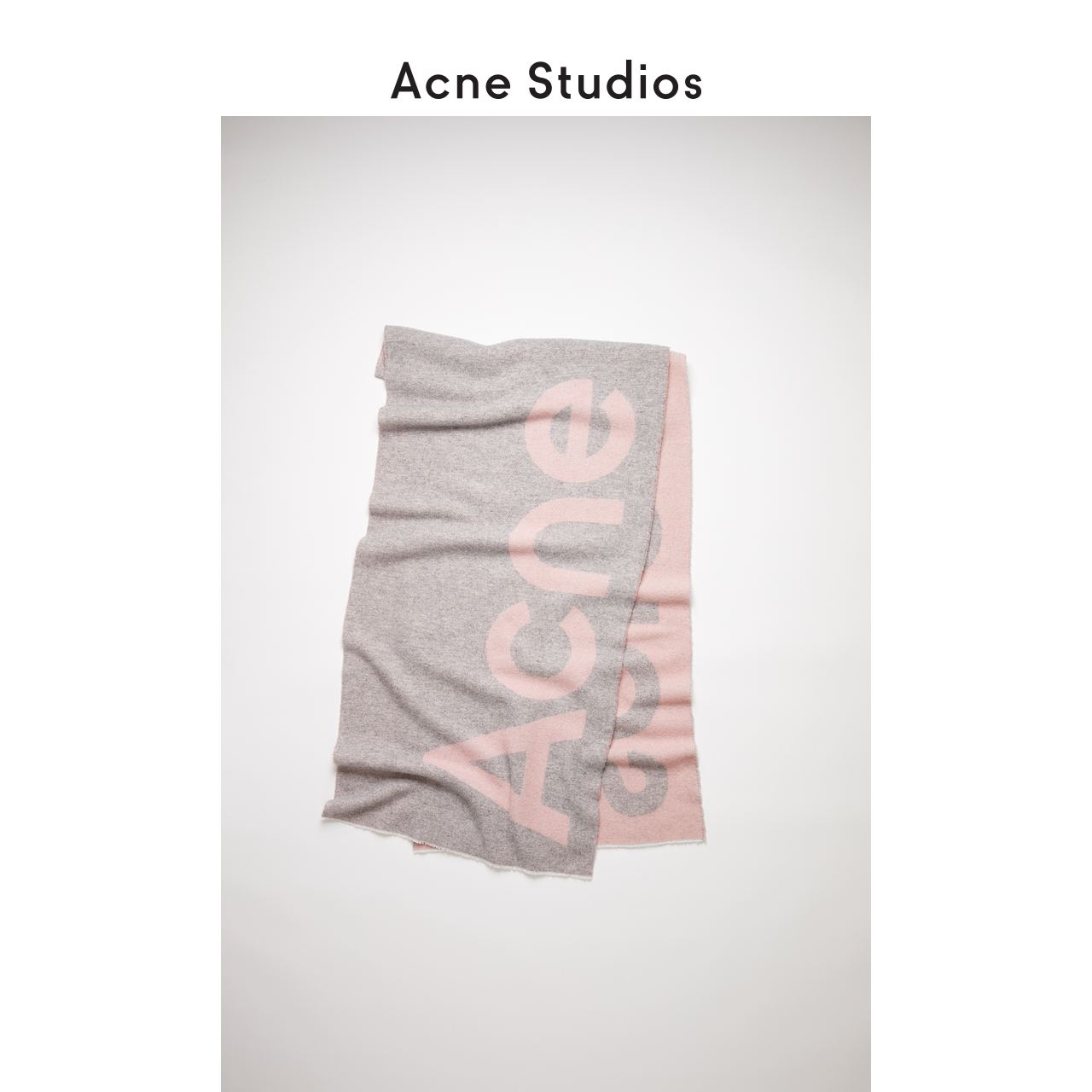 Acne Studios 2020新款粉色经典徽标羊毛混纺提花围巾 CA0079-CHS