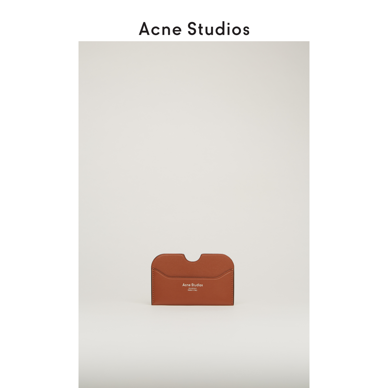 Acne Studios2020新款简约小巧杏仁棕牛皮革便携卡包CG0107-ADS