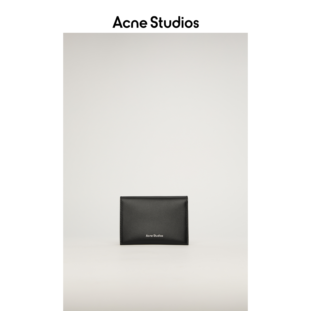 Acne Studios 2020新款黑色简约迷你牛皮双折卡包 CG0099-900