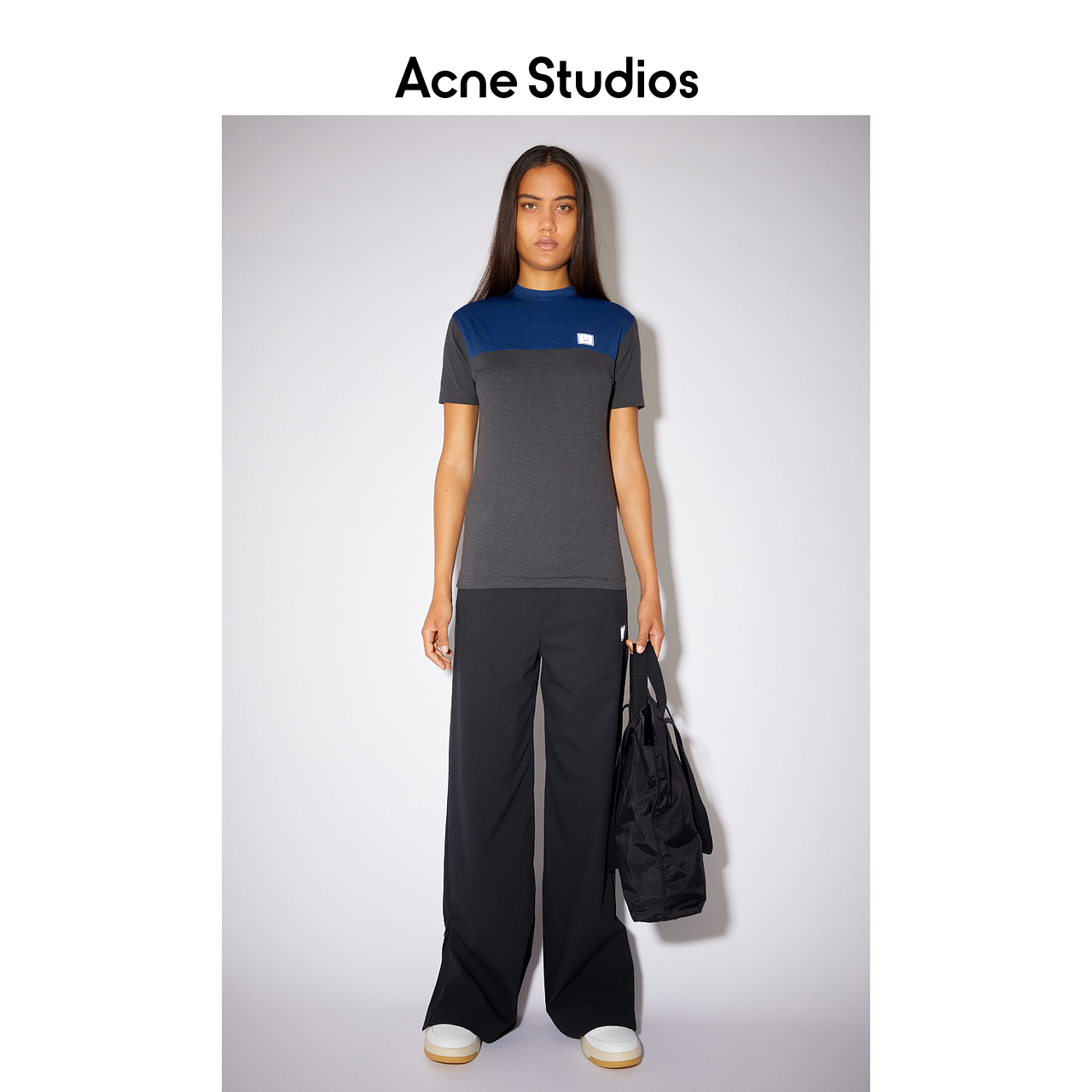Acne Studios 2021早春新款简约时尚拼色短袖笑脸T恤 CL0079-900