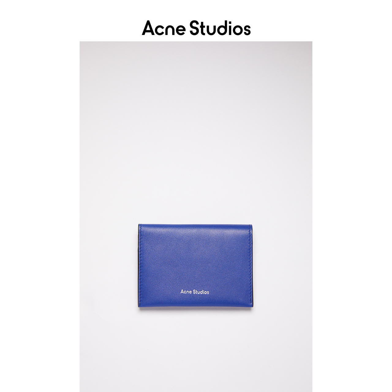 Acne Studios 2021早春新款潮流蓝色牛皮迷你双折卡包CG0135-BHN