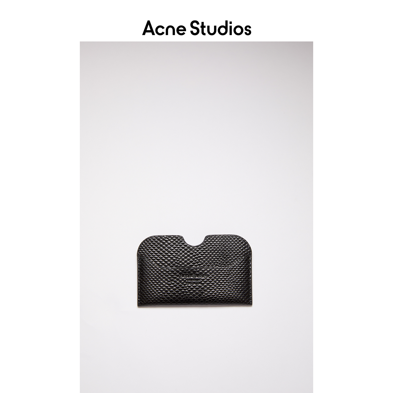 Acne Studios 2021春季新款小巧黑色粒纹牛皮小卡包 CG0152-900