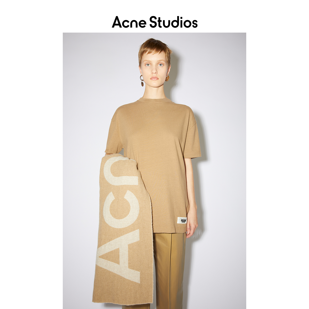 Acne Studios 2021春季新款简约宽松标签纯棉短袖T恤 AL0199-ADV