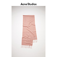 Acne Studios 2021春夏新款百搭流苏粉色条纹羊毛围巾 CA0124-415