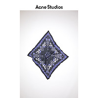 Acne Studios 2021春季新款皱饰黑蓝色涡纹印花丝巾 CA0121-AHJ