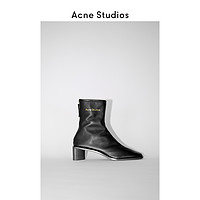 Acne Studios 2020秋冬新款经典黑色方跟羊皮靴袜靴女 AD0313-AX0