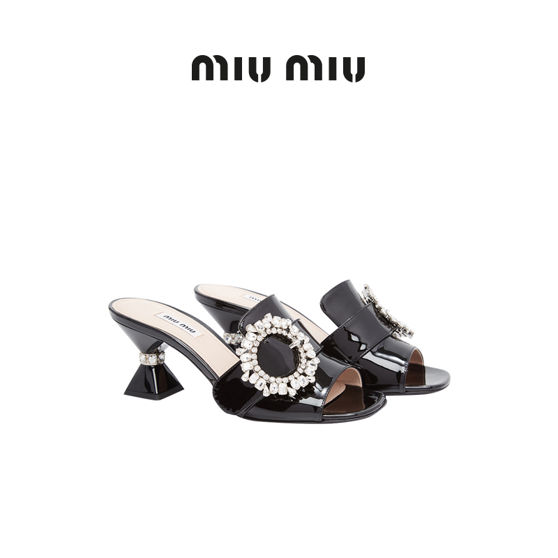 Miu Miu/缪缪漆皮穆勒鞋