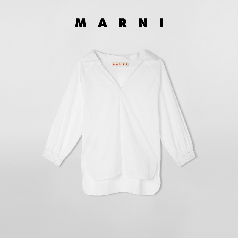 Marni2021早春新款女士泡泡袖纯棉衬衫