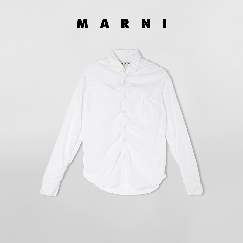 Marni2021新款早春女士荷叶边衬衫