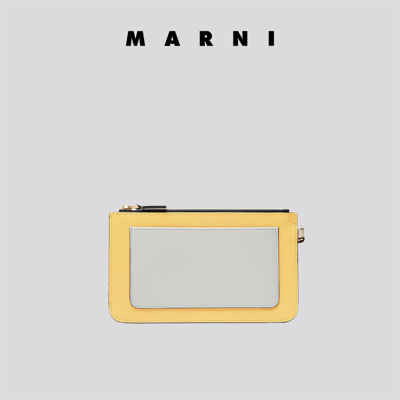 Marni2021新款早春系列Saffiano皮革三色卡包