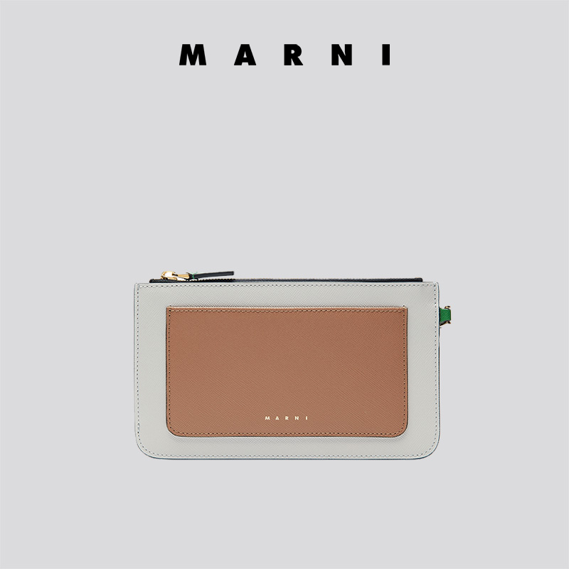 Marni2021新款早春系列Saffiano皮革三色手机袋