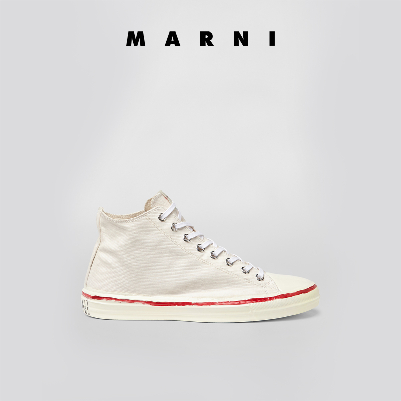 Marni 2021新款早春系列GOOEY帆布胶面高帮运动鞋