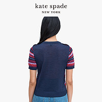 kate spade ks 女士幻彩针织条纹休闲时髦优雅上衣针织衫