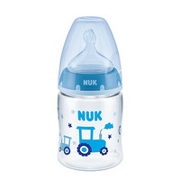 NUK 进口超市德国NUK宽口径Pa奶瓶新生儿仿母乳防胀气配硅胶小圆孔奶嘴温感奶瓶150ml蓝色