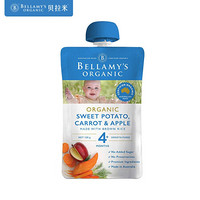 进口超市贝拉米 Bellamy’s 婴幼儿辅食 有机甘薯胡萝卜苹果果泥 120g 澳洲进口