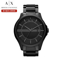 阿玛尼 ARMANI EXCHANGE  钢制表带黑色表盘休闲石英男时尚腕表AX2104