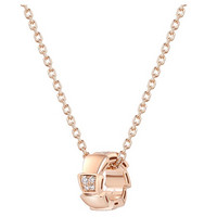 宝格丽（BVLGARI） 情人节礼物SERPENTI VIPER系列女士半密镶钻石项链 玫瑰金色 355254