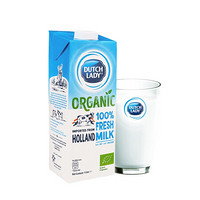 荷兰原装进口子母DutchLady有机全脂纯牛奶1L*12  早餐营养 皇家高钙