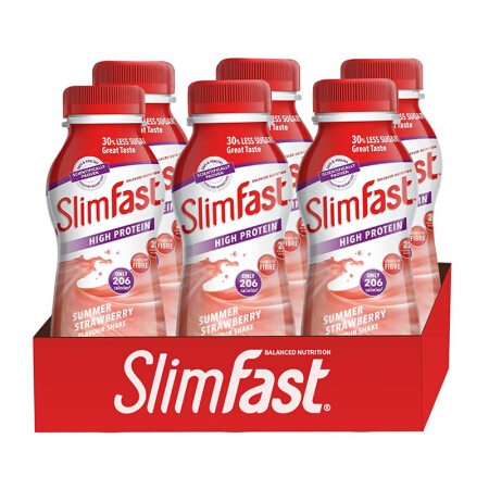 SlimFast瓶装草莓味奶昔饮料6x325ml